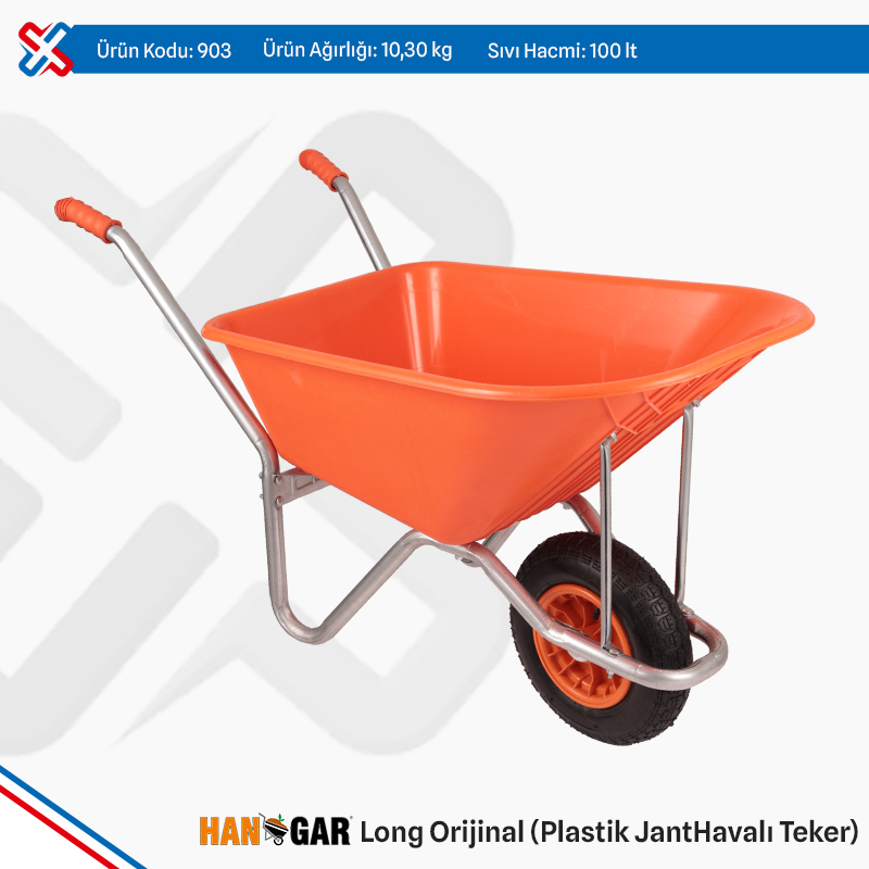 Hangar Long Original Wheelbarrow Plastic Rim Pneumatic Wheel