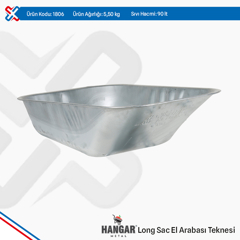 Hangar Long Sheet Metal Wheelbarrow Tray