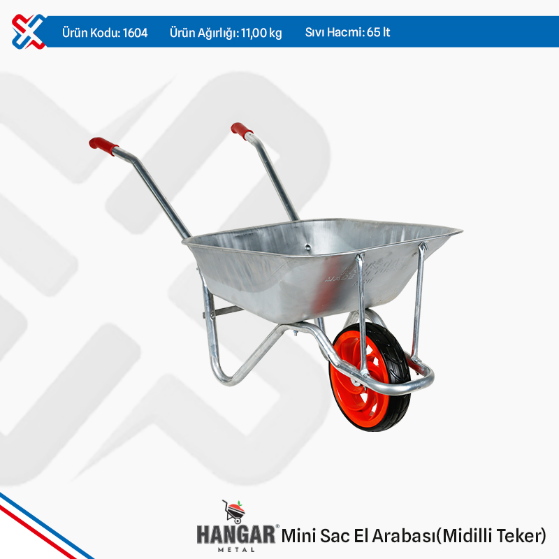 Hangar Mini Sheet Metal Wheelbarrow - Midilli Wheel