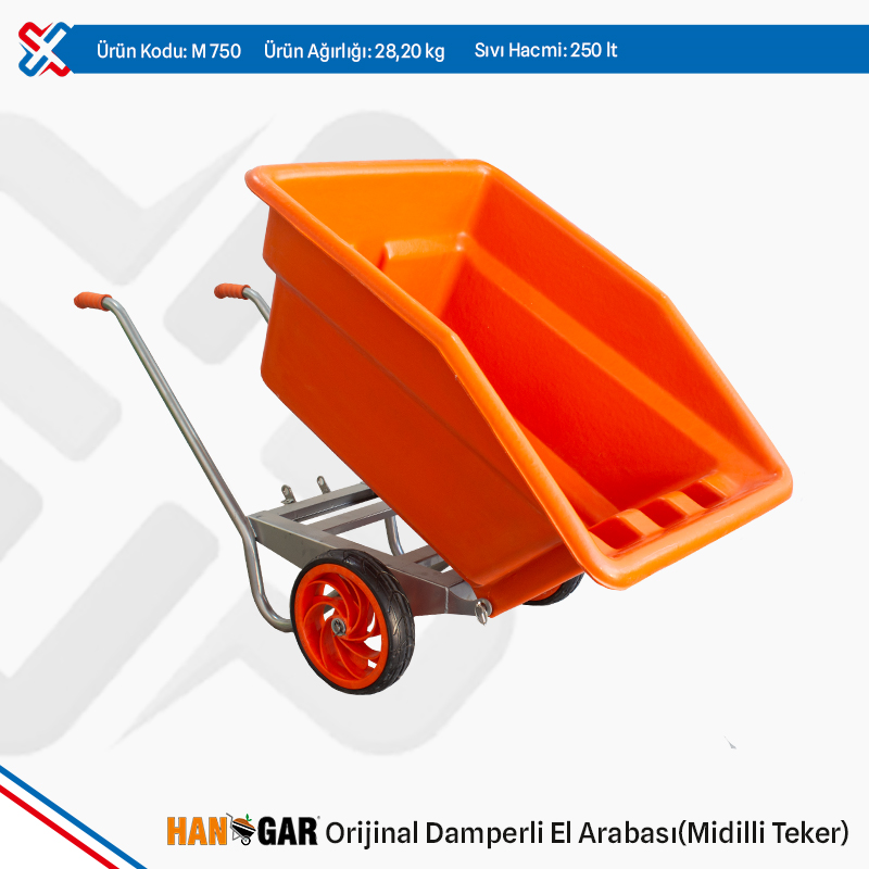 Hangar Original Plastic Dumper Wheelbarrow - Midilli Rubber Wheel