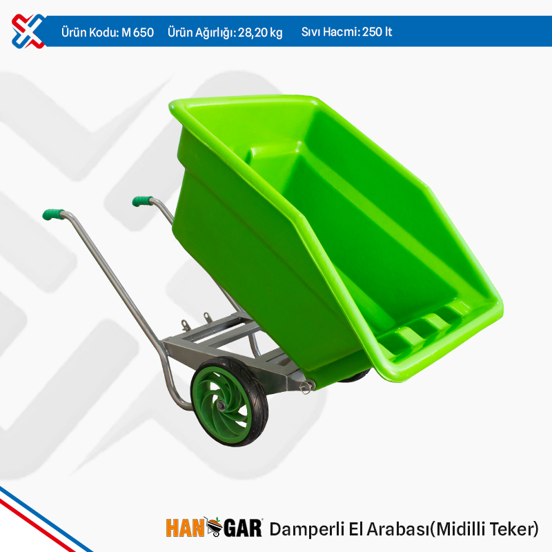 Hangar Plastic Dumperr Wheelbarrow - Midilli Rubber Wheel
