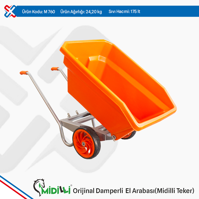 Midilli Original Plastic Dumper Wheelbarrow - Midilli Rubber Wheel