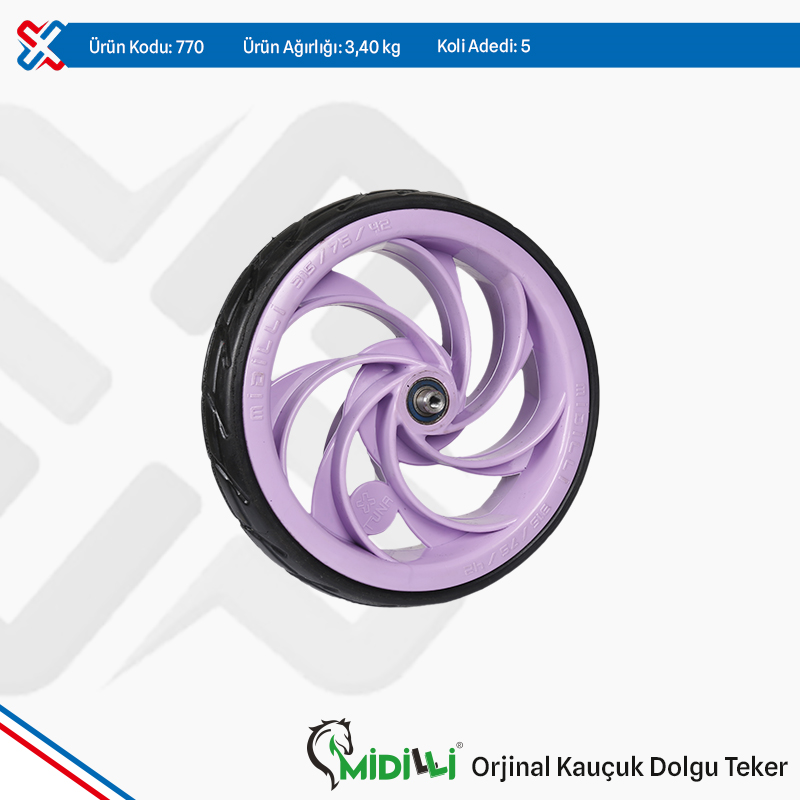 Midilli Original Plastic Rim, Rubber Filled Wheel