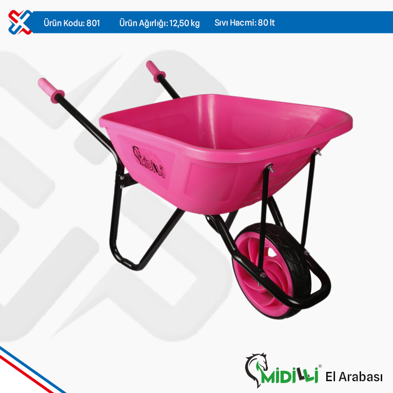 Midilli Plastic Wheelbarrow - Midilli Rubber Wheel