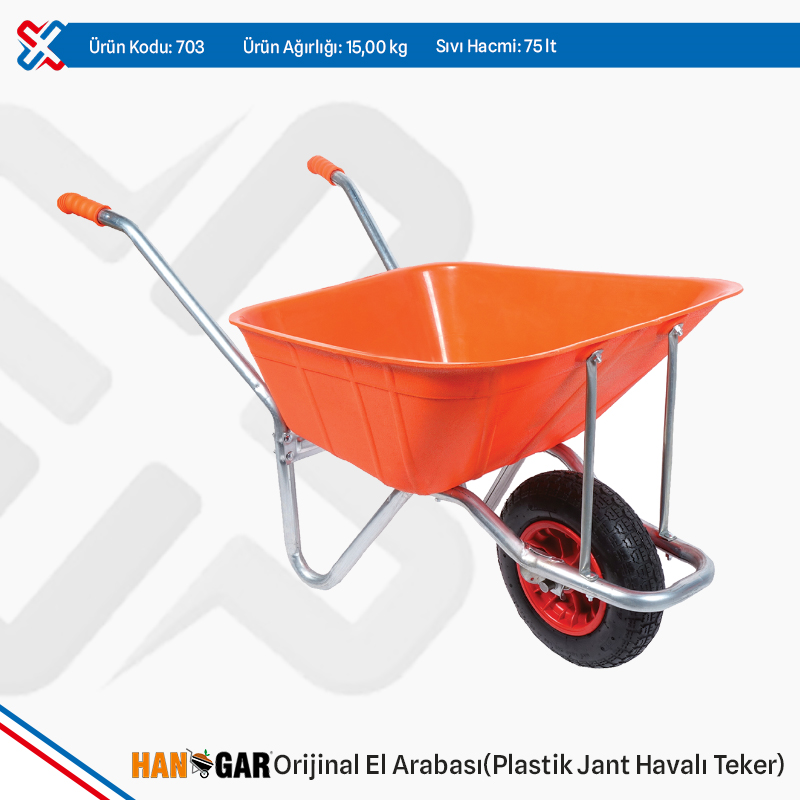 Original Plastic Wheelbarrow - Plastic Rim Pneumatic Wheel