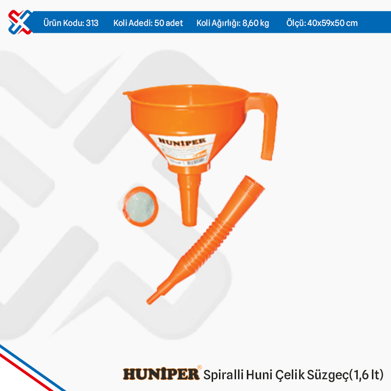 Plastic Spriral Tube Funnel with Steel Strainer 1,6 L