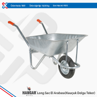 Hangar Long Sheet Metal Wheelbarrow - Rubber Filling Wheel