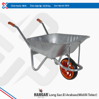 Hangar Long Sheet Metal Wheelbarrow  - Midilli Wheel